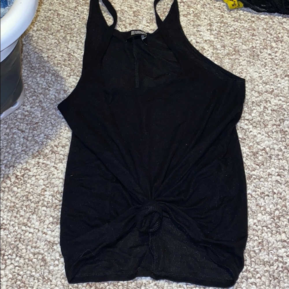 Reformation simple black tank